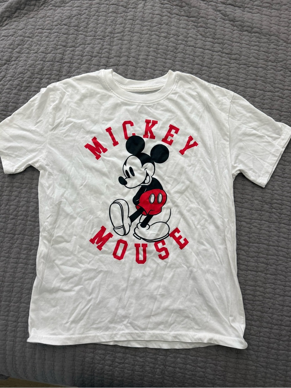Disney Mickey Mouse White Kids T-Shirt with Red Graphic